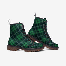 Load image into Gallery viewer, Green Tartan Plaid Vegan Leather Boots - Urban Celt