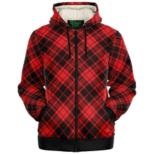 Load image into Gallery viewer, Red Tartan Plaid Fleece Lined Hoodie - Urban Celt