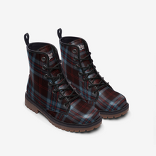 Load image into Gallery viewer, Blue & Red Tartan Vegan Leather Boots - Urban Celt