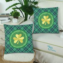 Load image into Gallery viewer, Tartan Shamrock Zippered Pillow Cases - Urban Celt
