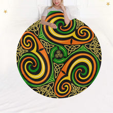 Load image into Gallery viewer, Celtic Spiral Circular Fleece Blanket - Urban Celt