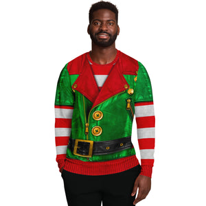 Santa Biker Helper Ugly Christmas Sweatshirt