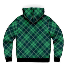 Load image into Gallery viewer, Green Tartan Fleece Lined Zip Hoodie - Urban Celt