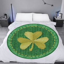 Load image into Gallery viewer, Irish Shamrock Circular Micro Fleece Blanket 60" - Urban Celt