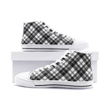 Load image into Gallery viewer, Black/White Tartan Plaid High Tops - Urban Celt