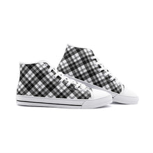 Load image into Gallery viewer, Black/White Tartan Plaid High Tops - Urban Celt