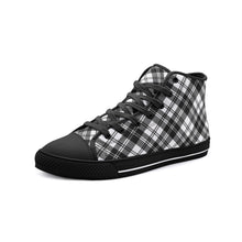 Load image into Gallery viewer, Black/White Tartan Plaid High Tops - Urban Celt