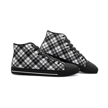 Load image into Gallery viewer, Black/White Tartan Plaid High Tops - Urban Celt