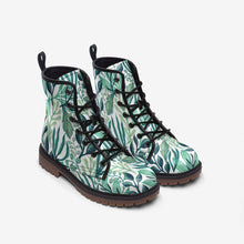 Load image into Gallery viewer, Green Floral Watercolor Vegan Leather Boots - Urban Celt
