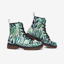 Load image into Gallery viewer, Green Floral Watercolor Vegan Leather Boots - Urban Celt