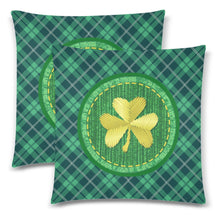 Load image into Gallery viewer, Tartan Shamrock Zippered Pillow Cases - Urban Celt