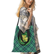 Load image into Gallery viewer, Tartan Shamrock Canvas Tote Bag - Urban Celt