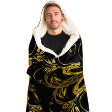 Load image into Gallery viewer, Golden Liquid Abstract Hooded Blanket
