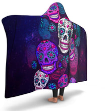 Load image into Gallery viewer, Sugar Skull Hooded Blanket - Urban Celt