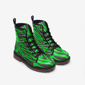 Neon Green Vegan Leather Boots