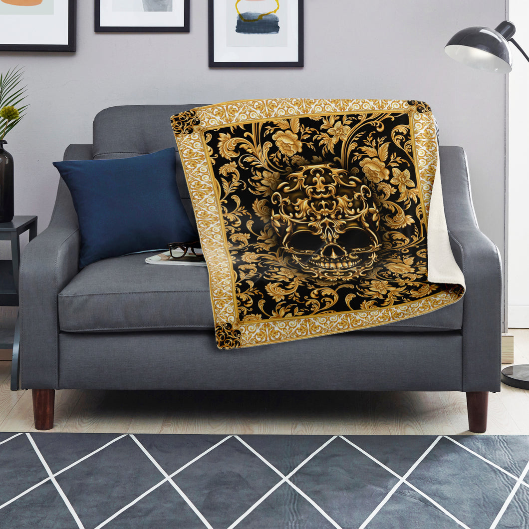 Baroque Skull Fleece Blanket