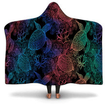 Load image into Gallery viewer, Sea Turtle Rainbow Hooded Blanket - Urban Celt