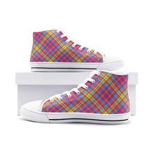 Load image into Gallery viewer, Rainbow Tartan Plaid High Top Canvas Shoes - Urban Celt