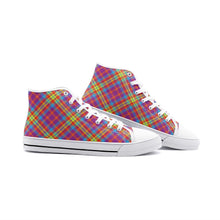 Load image into Gallery viewer, Rainbow Tartan Plaid High Top Canvas Shoes - Urban Celt