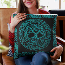 Load image into Gallery viewer, Celtic Norse Tree of Life Pillow - Urban Celt