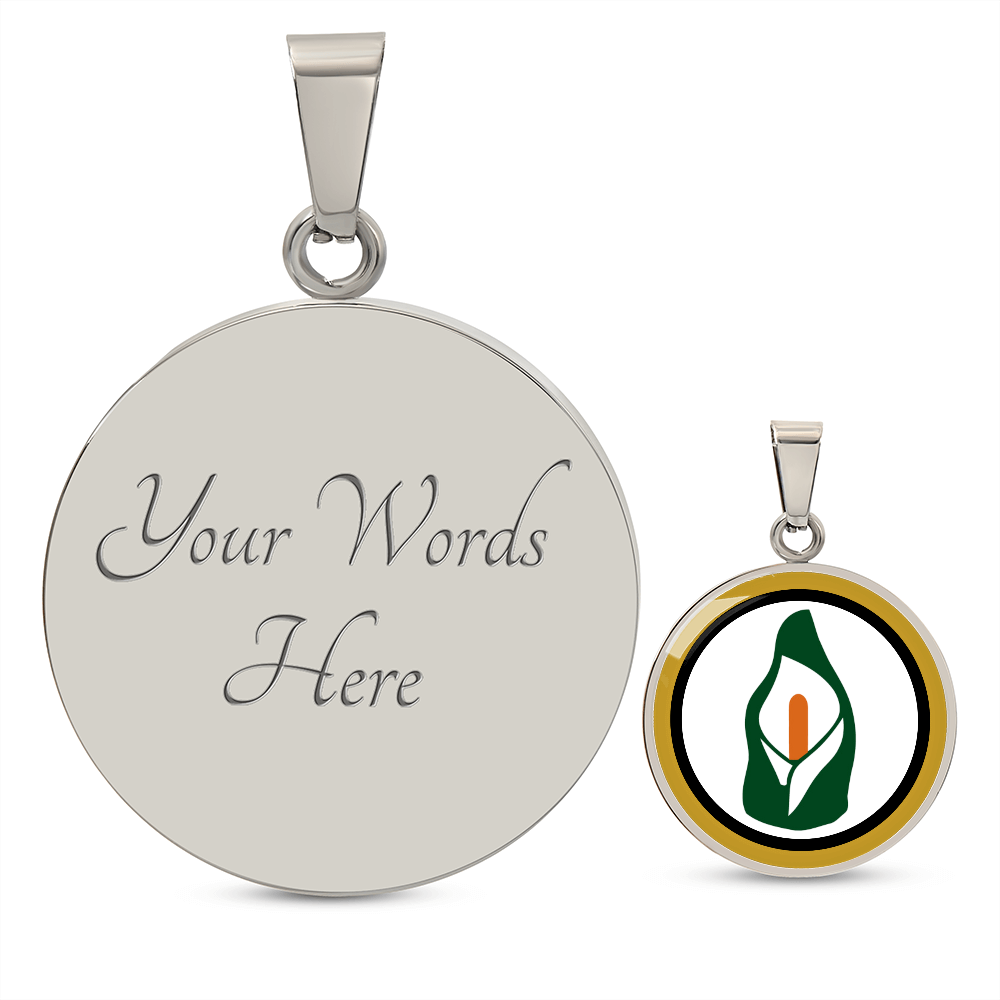 1916 Easter Lily Customizable Circle Pendant