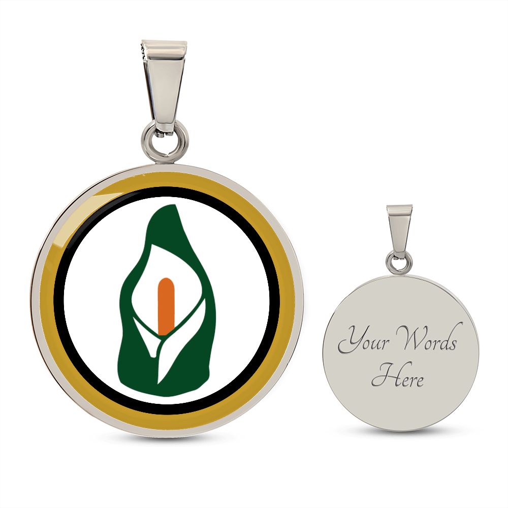 1916 Easter Lily Customizable Circle Pendant