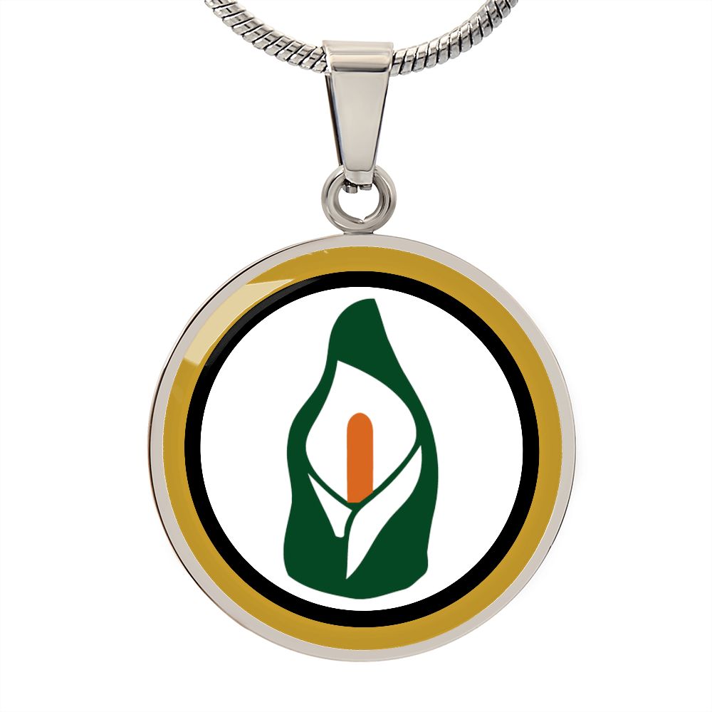 1916 Easter Lily Customizable Circle Pendant