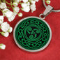 Celtic Triskelion Engraved Circle Pendant Necklace - Urban Celt