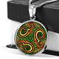 Celtic Spiral Engraved Circle Pendant - Urban Celt