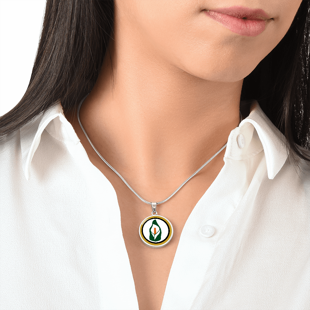 1916 Easter Lily Customizable Circle Pendant