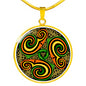 Celtic Spiral Engraved Circle Pendant - Urban Celt