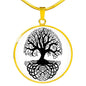 Tree Of Life Circle Pendant Necklace with Engraving Option - Urban Celt