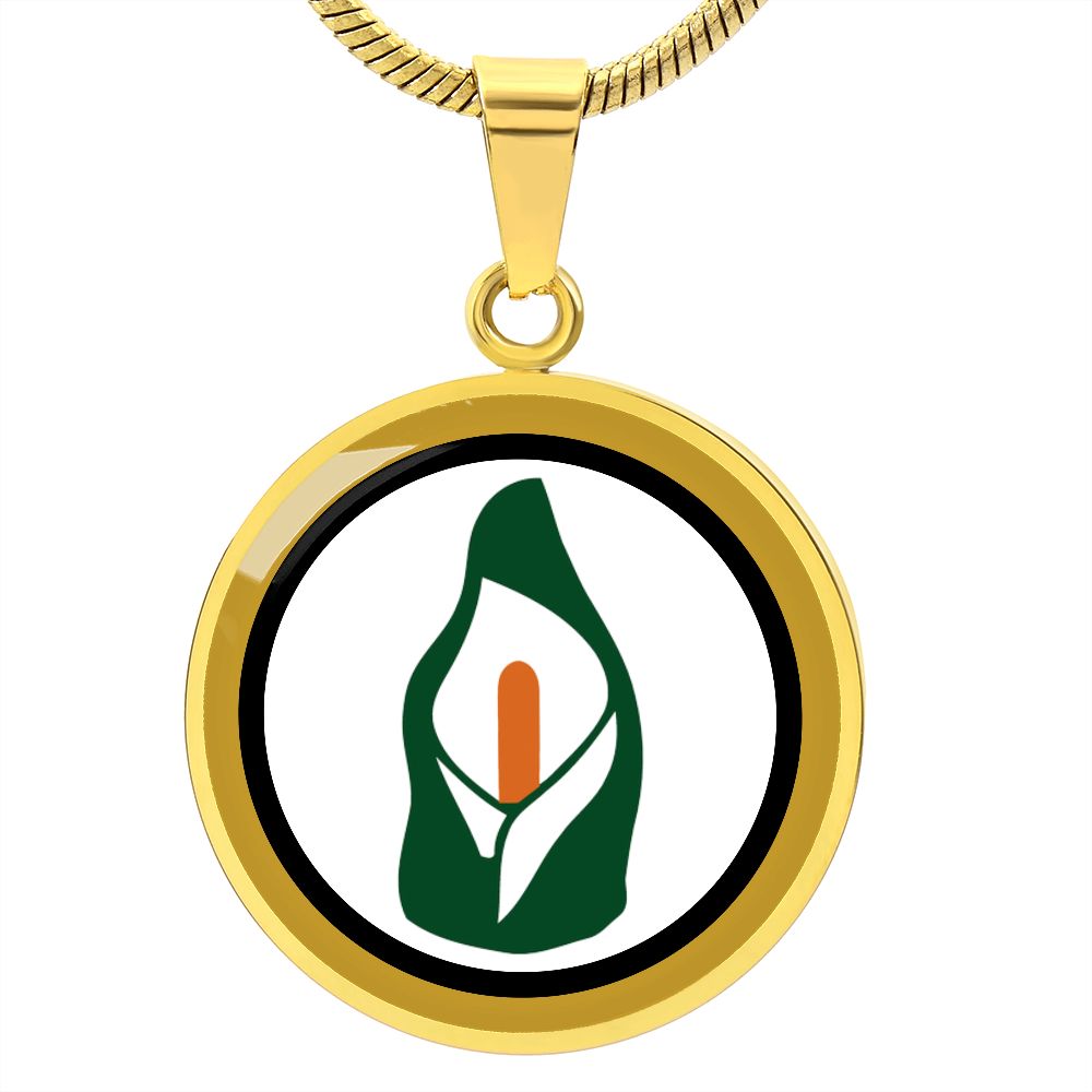 1916 Easter Lily Customizable Circle Pendant