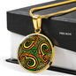 Celtic Spiral Engraved Circle Pendant - Urban Celt