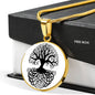 Tree Of Life Circle Pendant Necklace with Engraving Option - Urban Celt