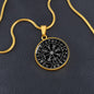 Viking Compass Personalized Circle Pendant Necklace - Urban Celt