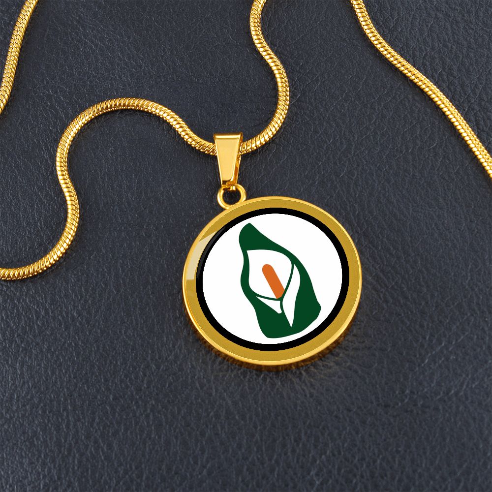 1916 Easter Lily Customizable Circle Pendant