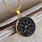 Viking Compass Personalized Circle Pendant Necklace - Urban Celt