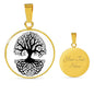 Tree Of Life Circle Pendant Necklace with Engraving Option - Urban Celt