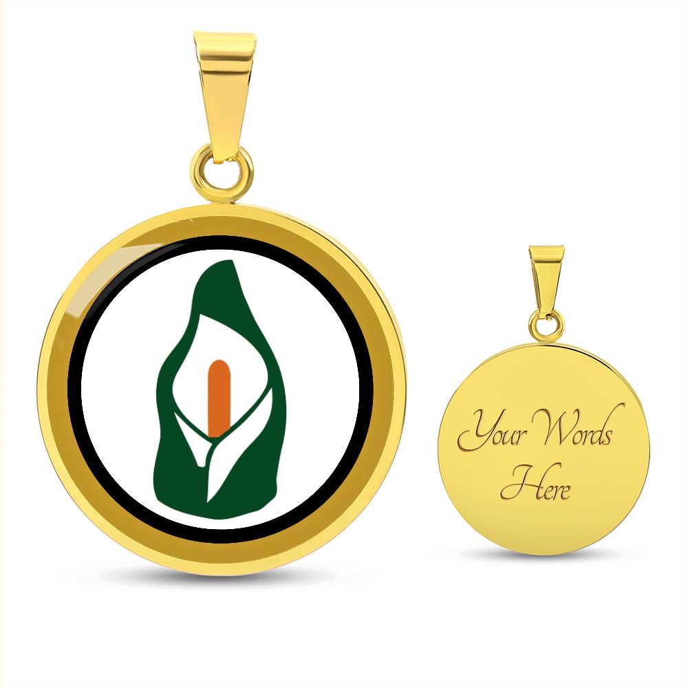 1916 Easter Lily Customizable Circle Pendant