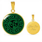 Celtic Triskelion Engraved Circle Pendant Necklace - Urban Celt