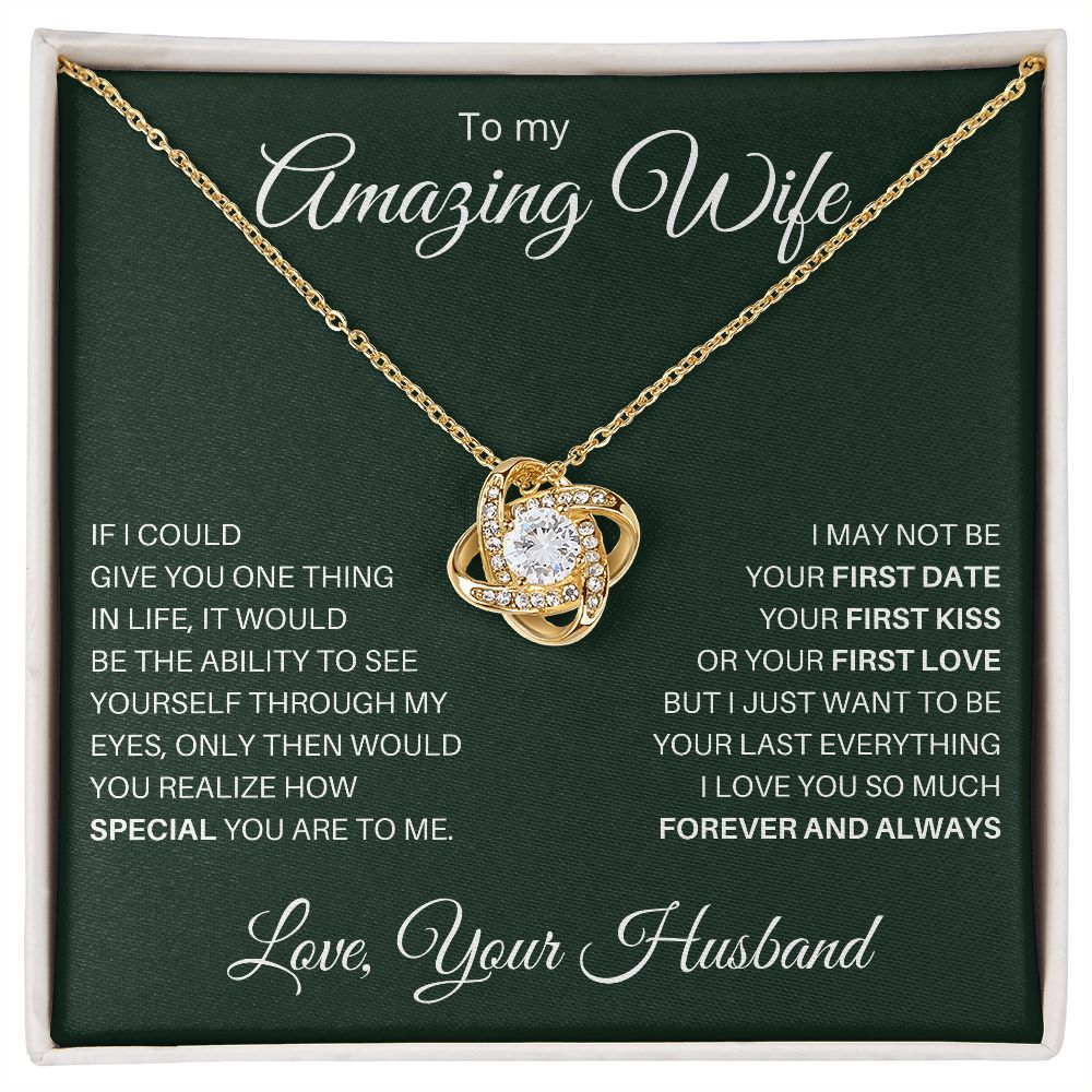 To My Amazing Wife Love Knot Necklace