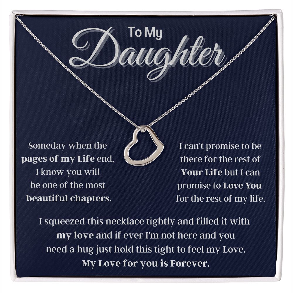 To My Daughter Delicate Heart Necklace