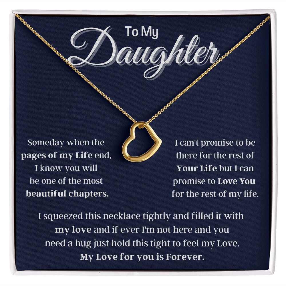 To My Daughter Delicate Heart Necklace