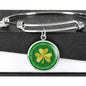 Customizable Irish Shamrock Adjustable Bangle - Urban Celt