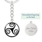 Celtic Triskele Engraved Keychain - Urban Celt