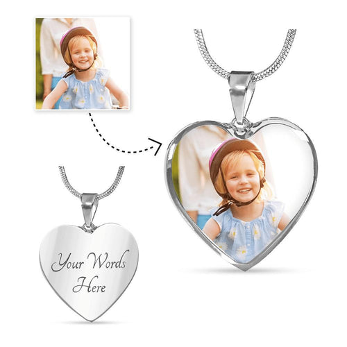 Custom Handmade Heart Necklace with Your Own Photo and Engraving - Urban Celt