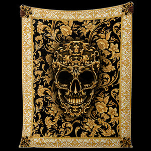 Baroque Skull Fleece Blanket