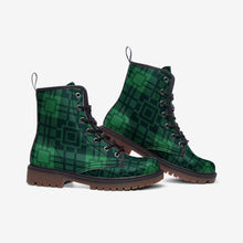 Load image into Gallery viewer, Green Tartan Style Vegan Leather Boots - Urban Celt