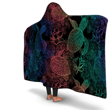 Load image into Gallery viewer, Sea Turtle Rainbow Hooded Blanket - Urban Celt